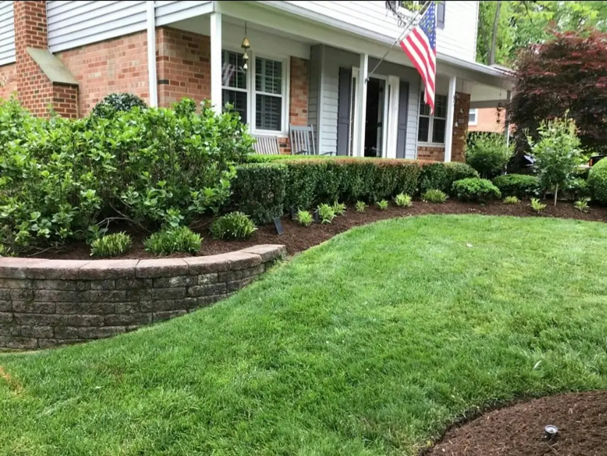 Brick house with a freshly cut lawn