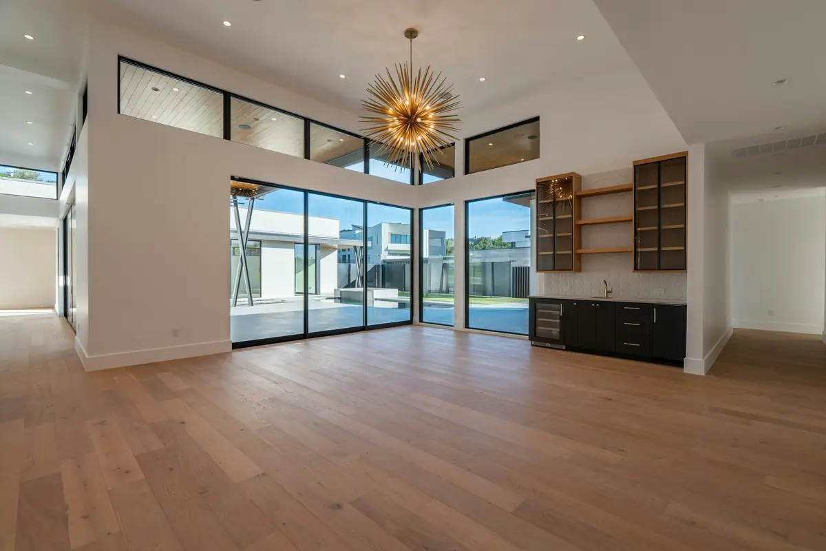 Empty room with wood floors